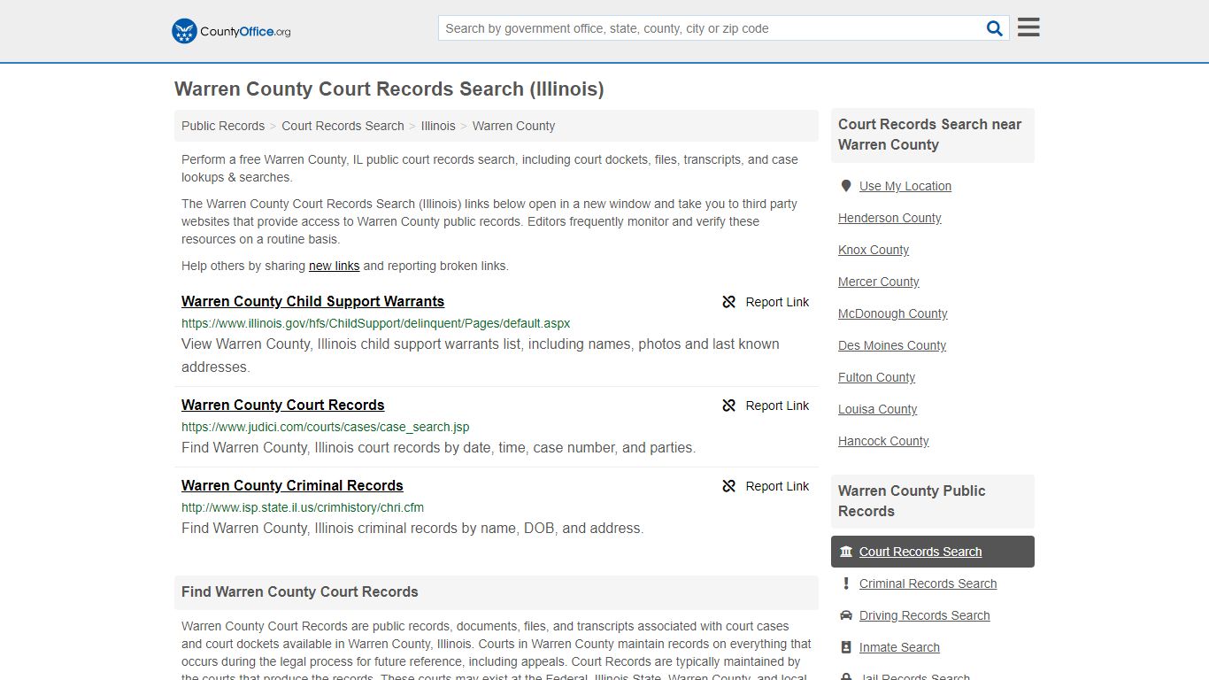 Court Records Search - Warren County, IL (Adoptions ...